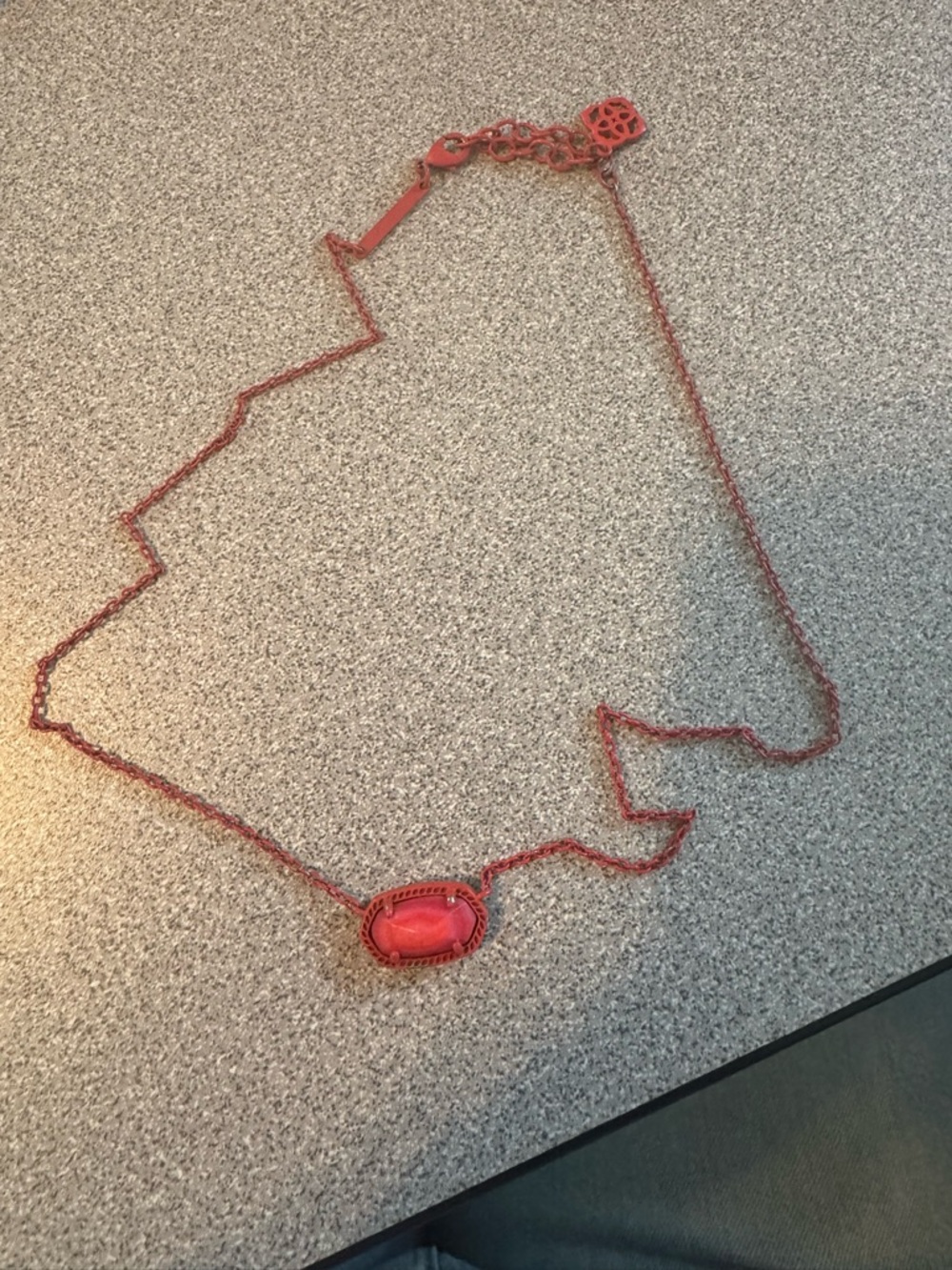 Kendra Scott Red Oval Pendant Necklace